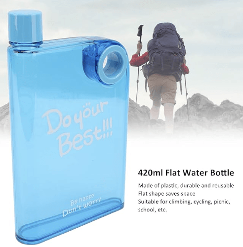 Water Bottle, Multifunctional Portable 420ml Capacity Space Saving Plastic Travel Mug with Round Hole for School Use (Blue) - Image 5